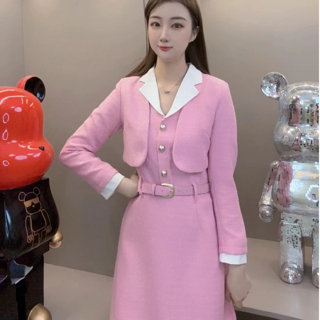 2025早春新款小香风马甲裙+外套两件套时尚显瘦气质