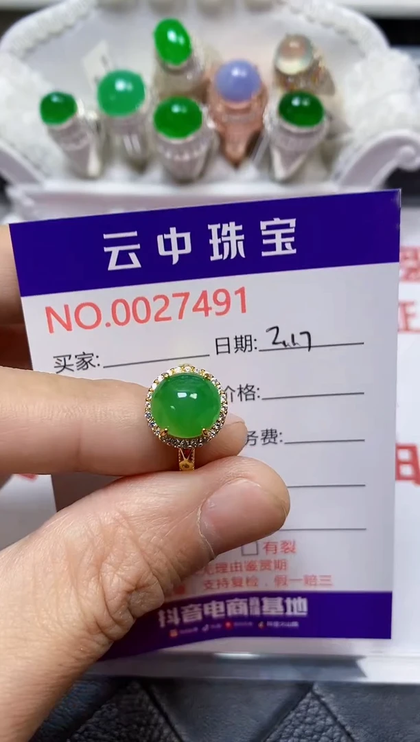 【闪购商品】翡翠戒指银S925镶嵌/7491