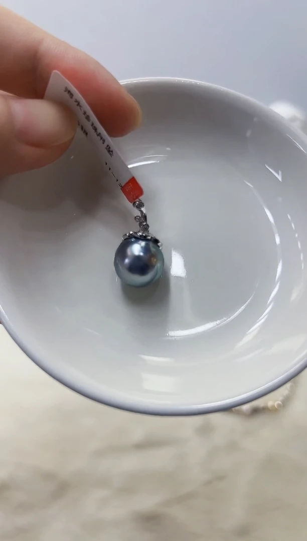 银S925镶嵌海水珍珠DA吊坠@@ll052