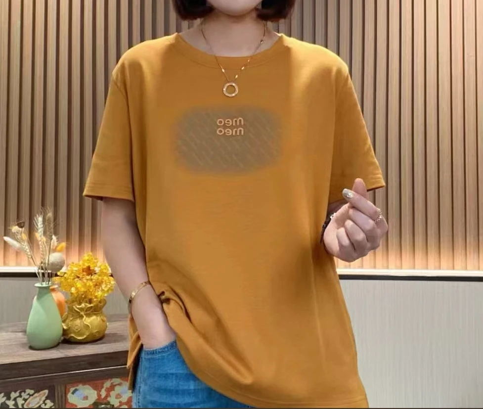 【夏款短袖】2025新款棉质T恤meo字母刺绣简约百搭时尚宽松X26174