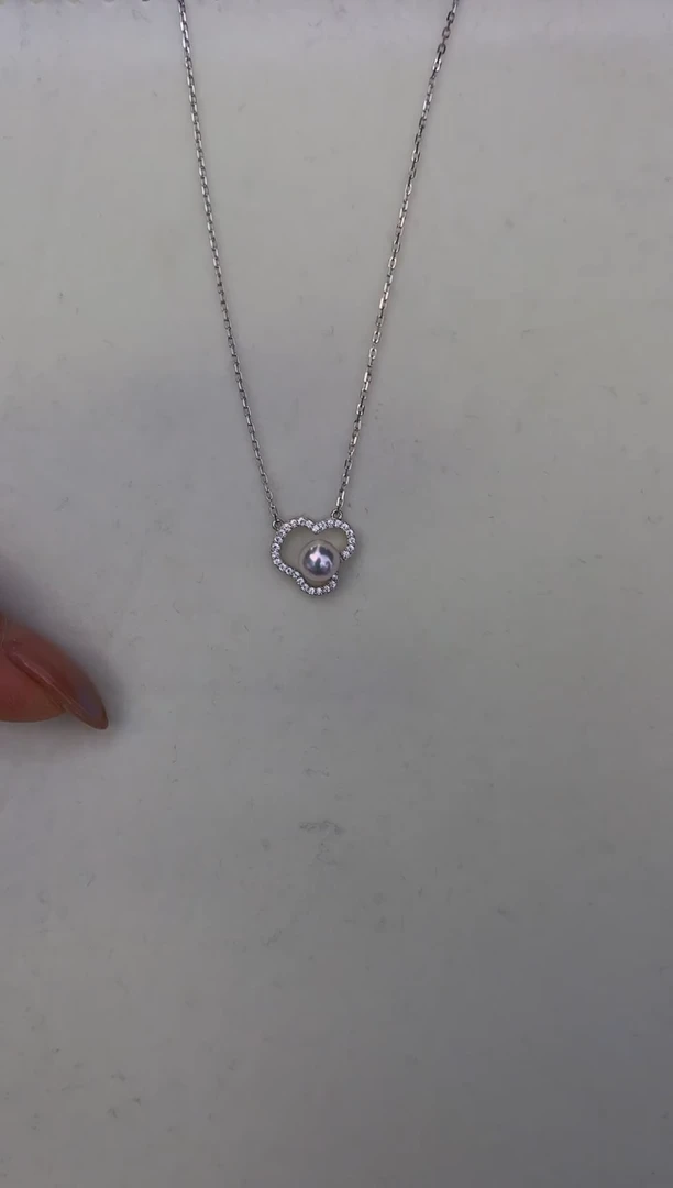 银S925镶嵌DA海水珍珠 GD158 akoya套链