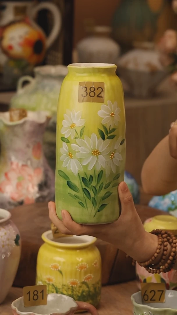 陶瓷382景德镇设计师手作花器摆件侘寂风