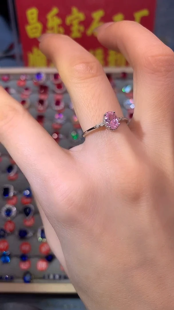 【闪购商品】彩色蓝宝石戒指银S925镶嵌1111