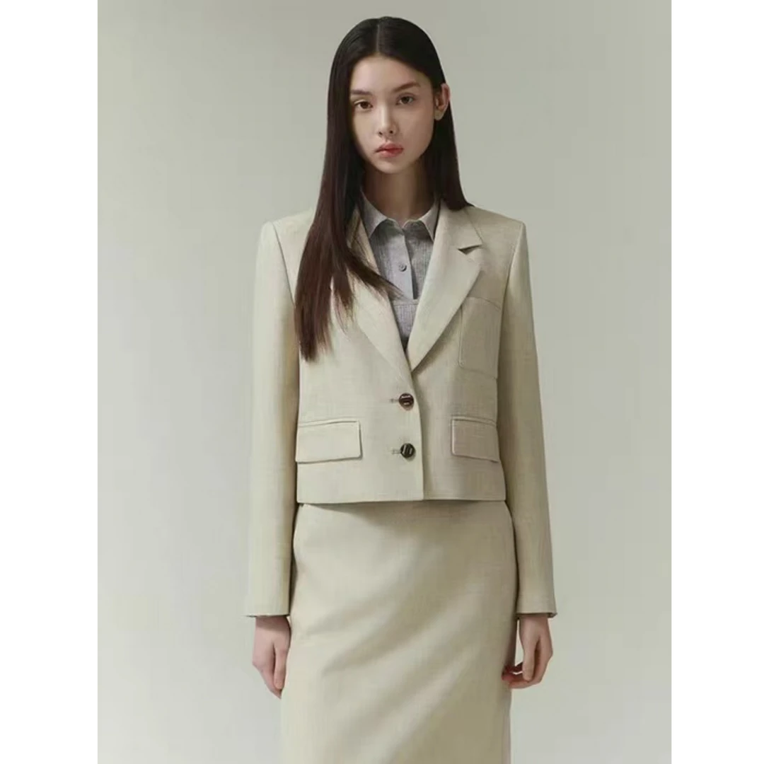 美夏精致小香风外套高级气质套装直筒半身裙套装 SS25480