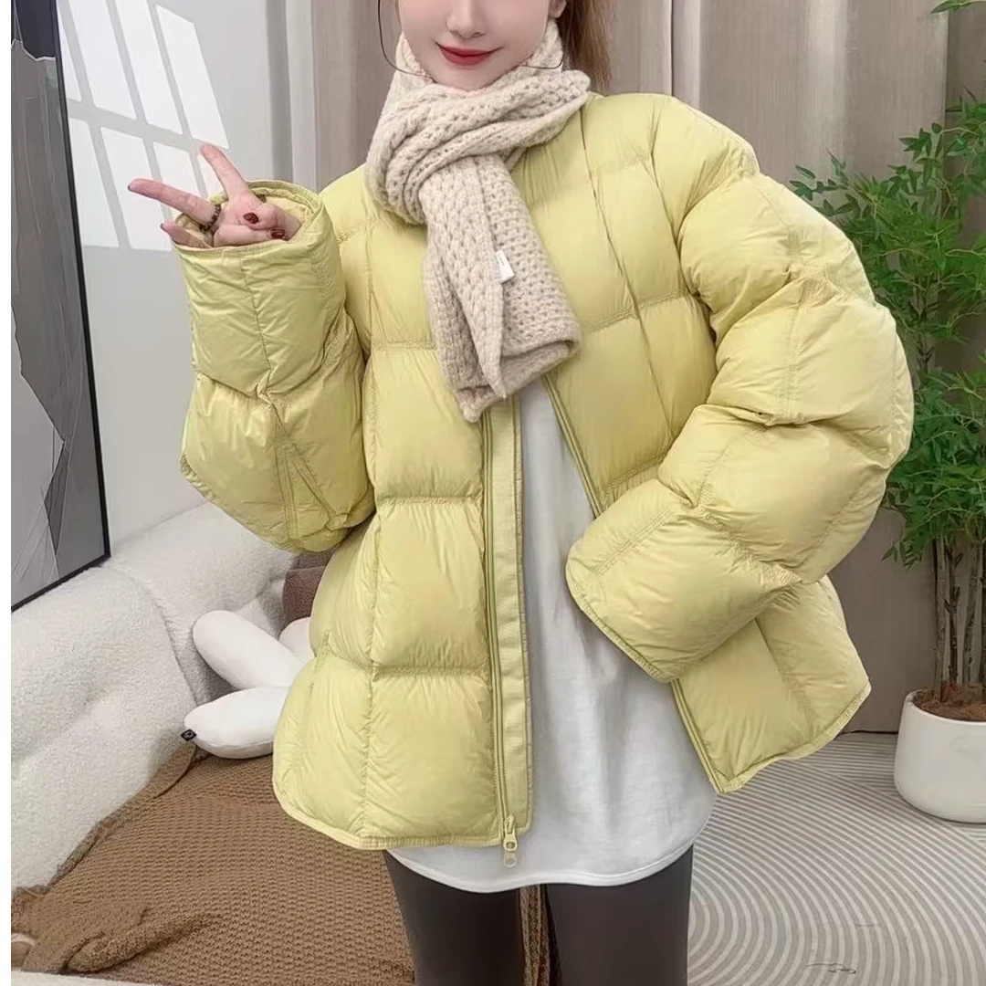 7-24秋冬季新款韩版纯色高级感女时尚加厚保暖外套