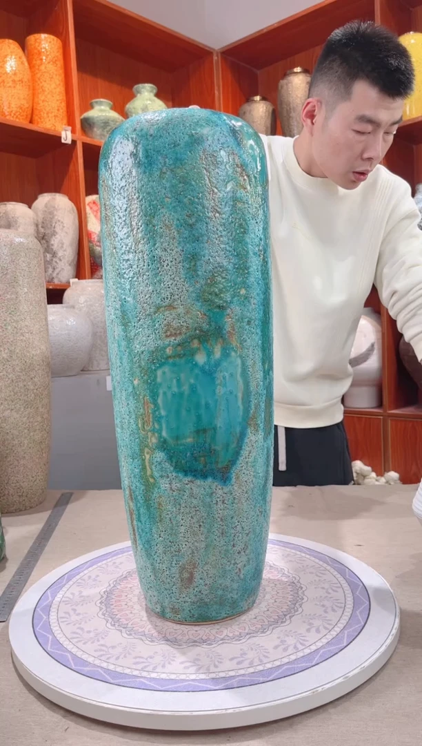 【闪购商品】瓶 陶瓷花瓶 无花草原绿60cm落地