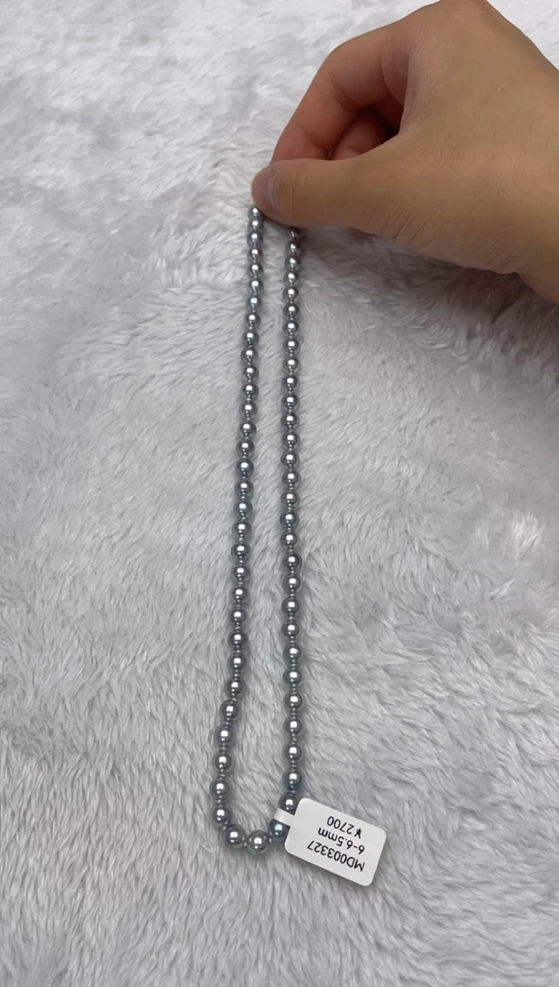 海水珍珠银S925镶嵌项链AK真多麻6-6.5mm（多样性发一）