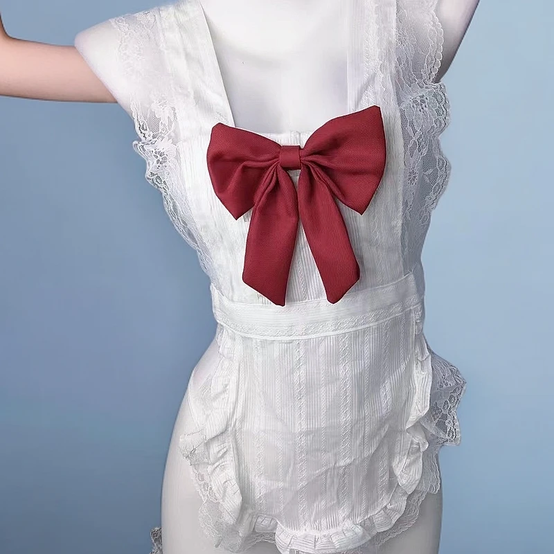 法式超仙少女甜美爱心围裙露背性感睡衣蝴蝶结纯欲风