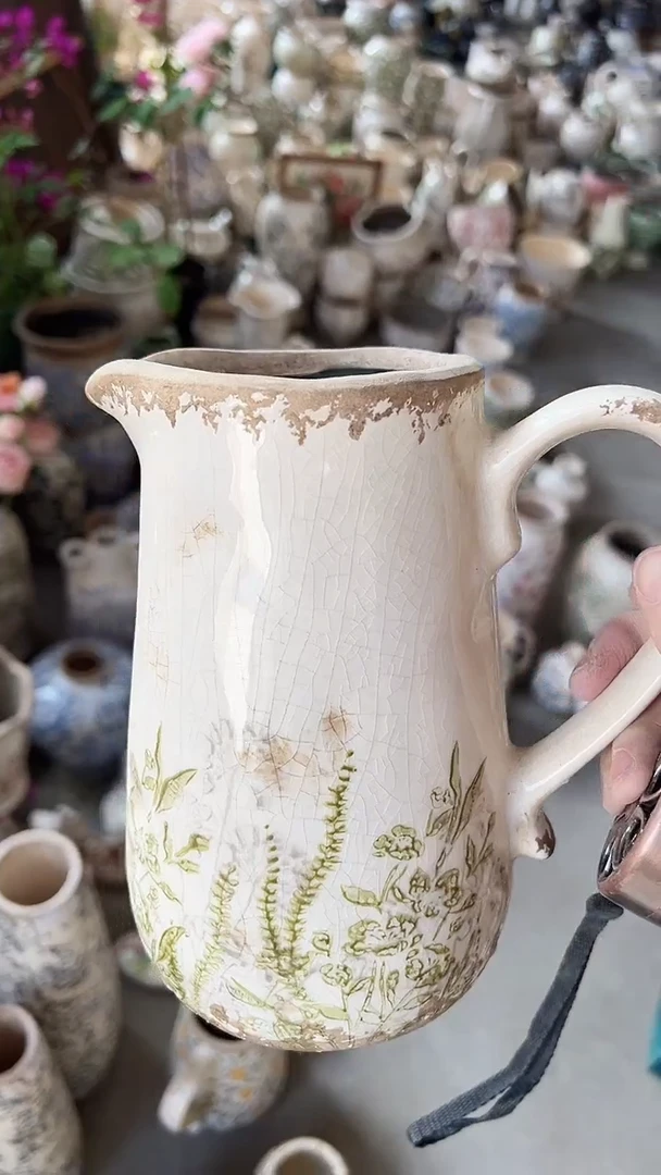 【闪购商品】陶瓷花盆高18.5cm内口8.5cm