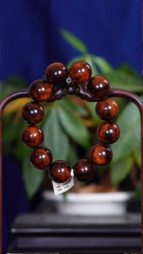 手串/手链黄花梨/降香黄檀d****a老料紫油梨水波大黑线2.0