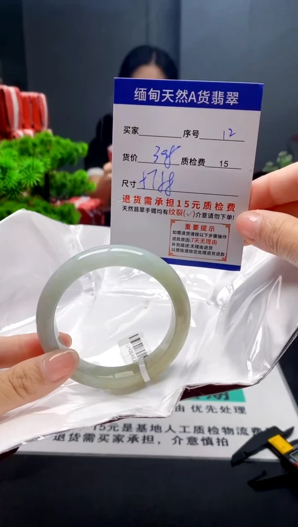 未镶嵌手镯翡翠12缅甸天然A货翡翠需包容瑕疵，介意慎拍