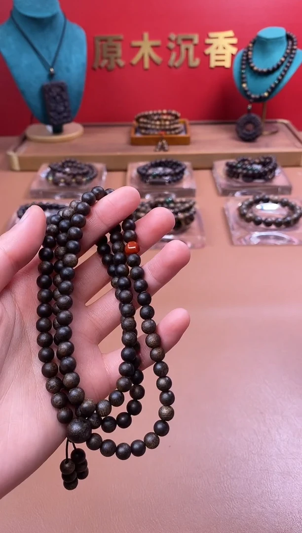 【闪购商品】沉香手串富国岛黑棋楠07*108颗