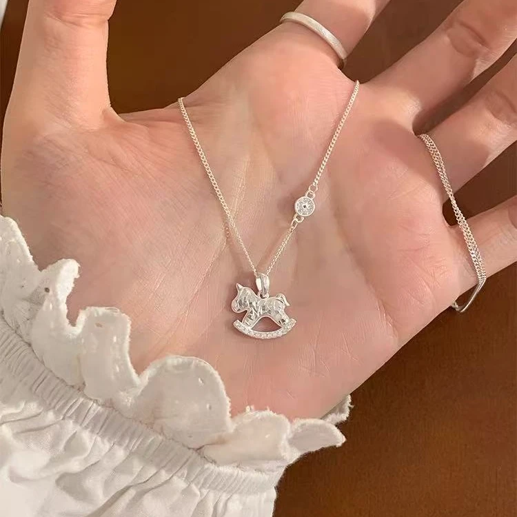 坠链均925银 纯银本命年马上有钱吊坠项链小众毛衣链女款2026新款