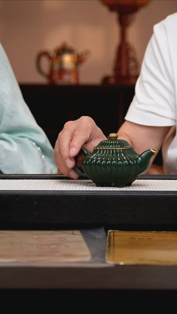 茶壶紫砂BYM65筋纹传炉可心绿泥220CC