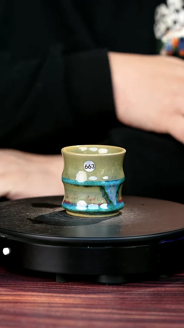 663#李盼龙一级品原矿钧瓷玉竹杯