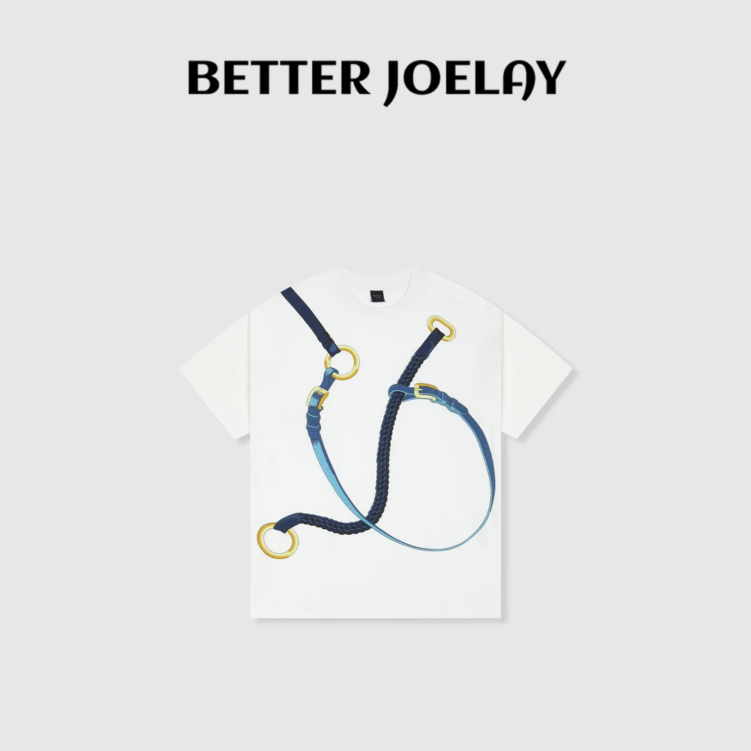 BETTER JOELAY-大版【笔绘束带】时尚T恤短袖可爱休闲风KH3271