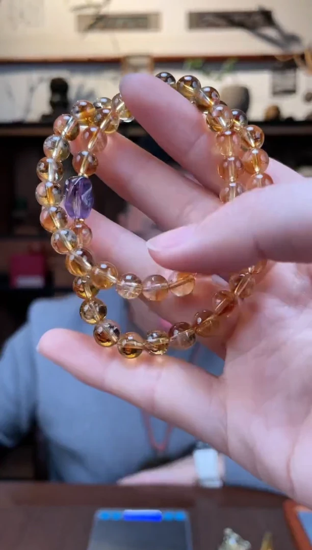 【闪购商品】水晶手串未镶嵌黄胶花双圈手串TF多样性发一