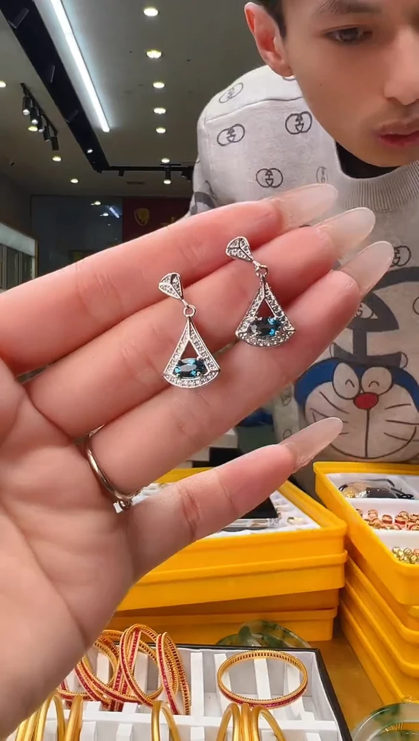 【闪购商品】托帕石耳饰银S925镶嵌【SG】0210022