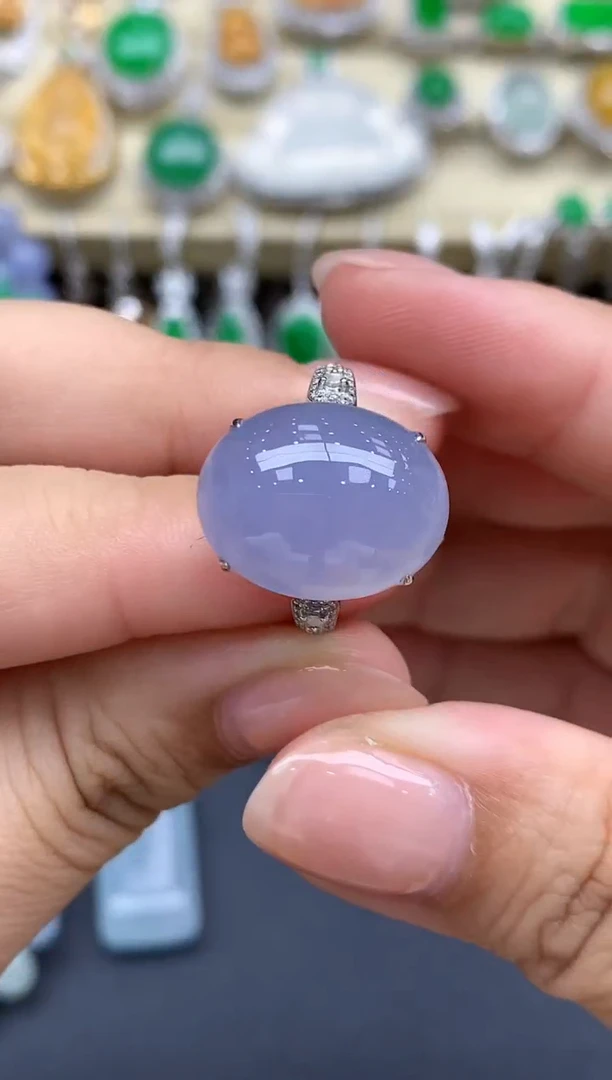 翡翠戒指18K金镶嵌621-春日珠宝