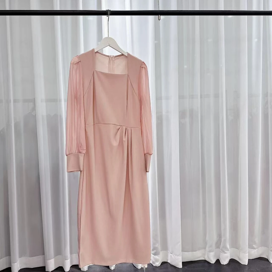 连衣裙韩版裙子显瘦气质长袖时尚百搭夏季收腰346