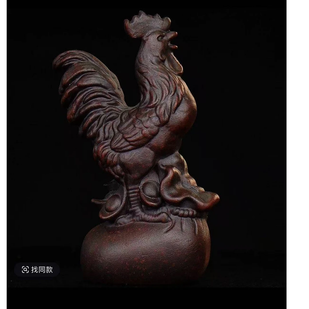 宜兴原矿紫砂紫色公鸡茶宠母亲节礼物