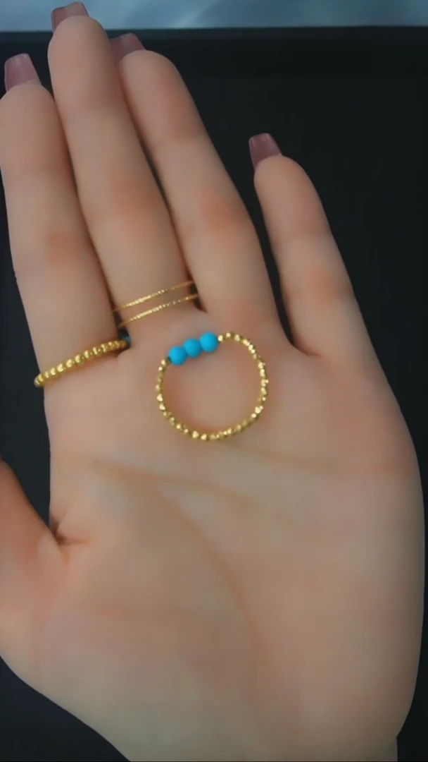 【闪购商品】绿松石戒指18K金镶嵌发货一件