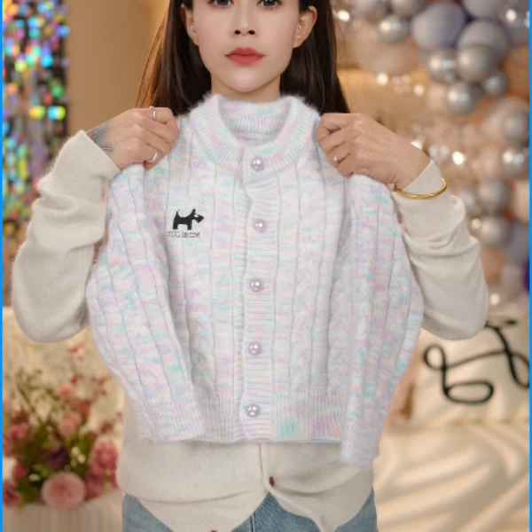 【现货】2025春款儿童针织开衫女童毛衣百搭春季可爱甜美网红洋气