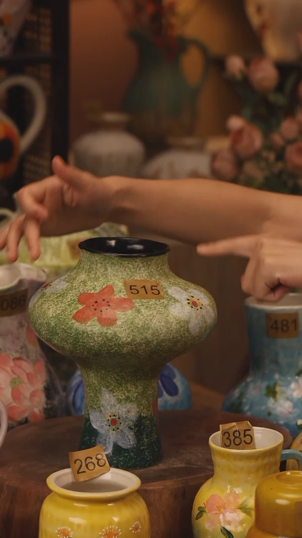 陶瓷515景德镇设计师手作花器摆件侘寂风