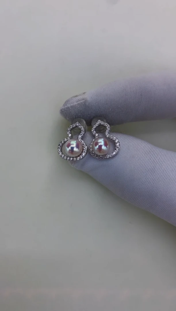 银S925镶嵌DA海水珍珠 GD155 耳钉 6