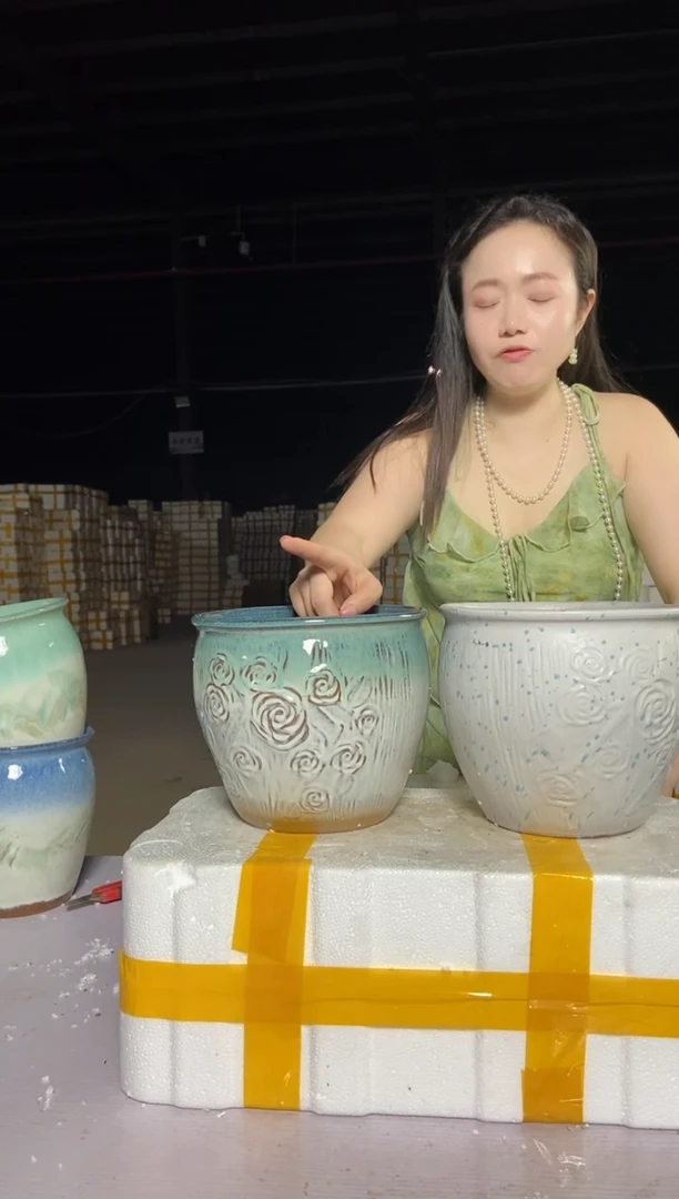 宜兴紫砂粗陶花盆20/18