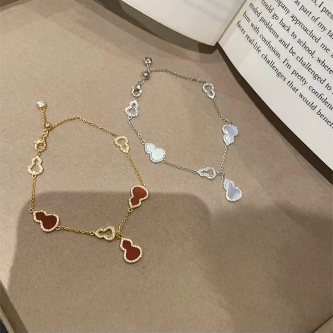 卡柒 铜合金手链 超闪锆石葫芦手链女轻奢小众设计高级感福禄手串