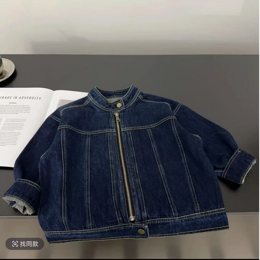 【高定牛仔外套】2025秋儿童软牛仔外套男女新款韩版潮宝宝洋气