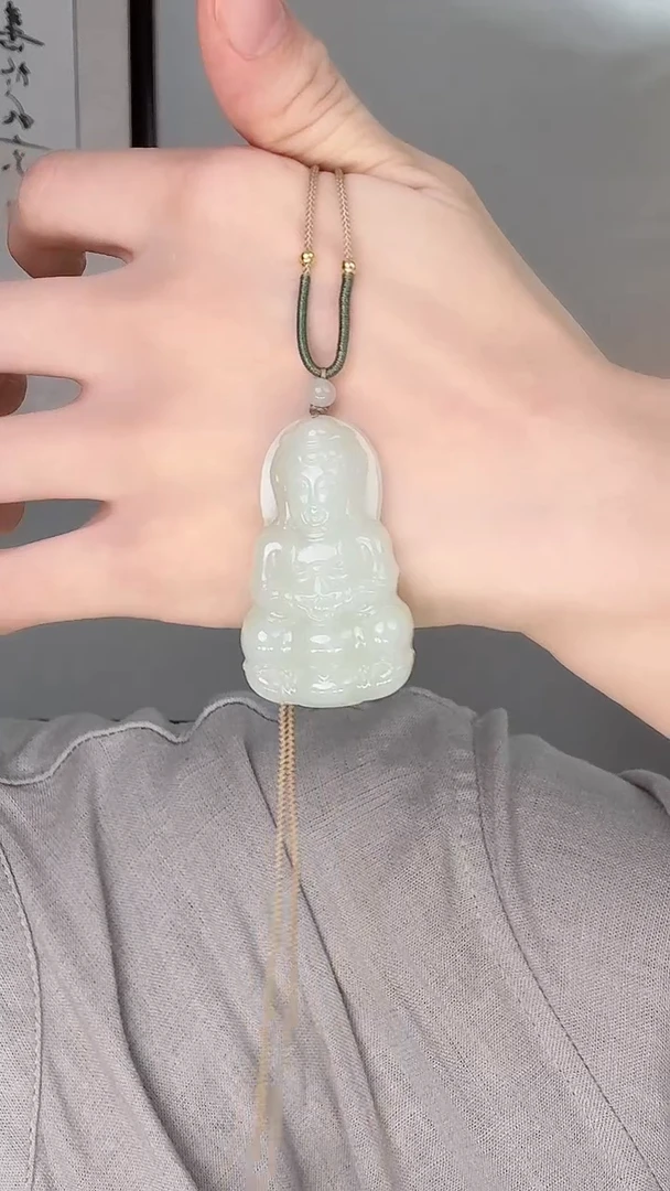 颈饰未镶嵌和田玉观音