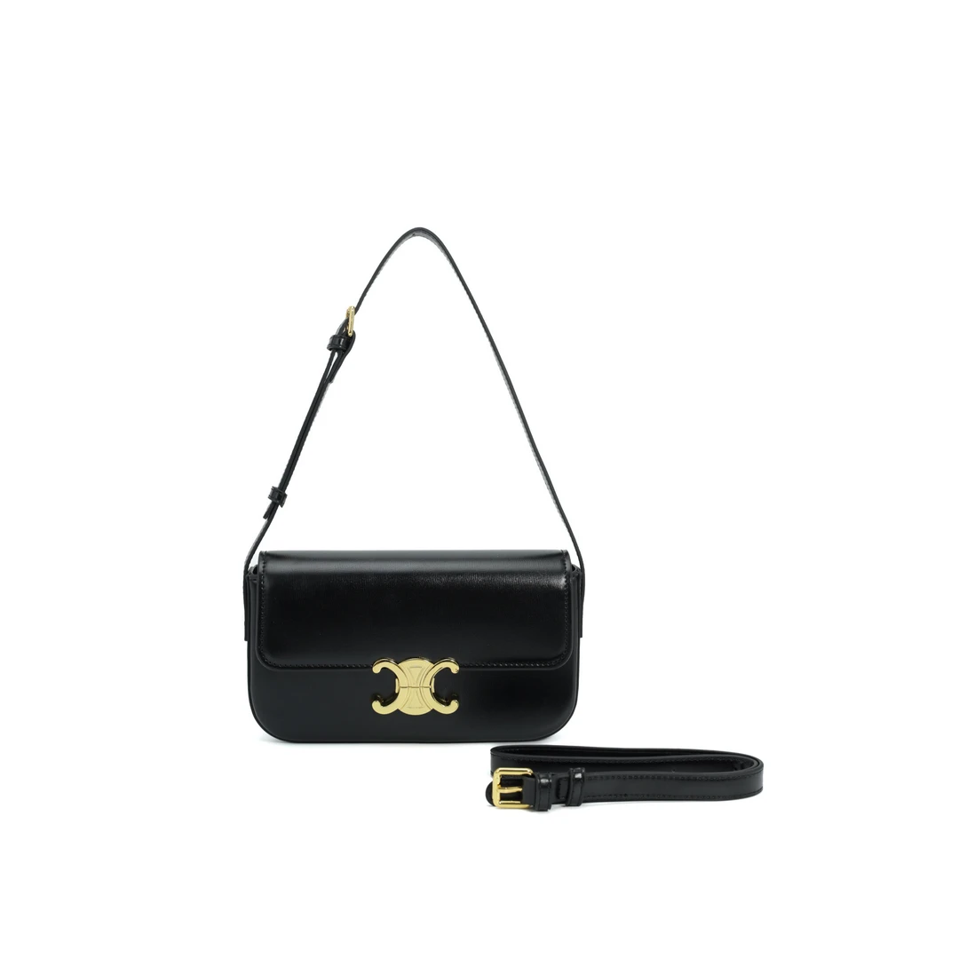 【高端定制】轻奢凯旋门腋下包高级感气质单肩斜挎小方包HX-18806黑