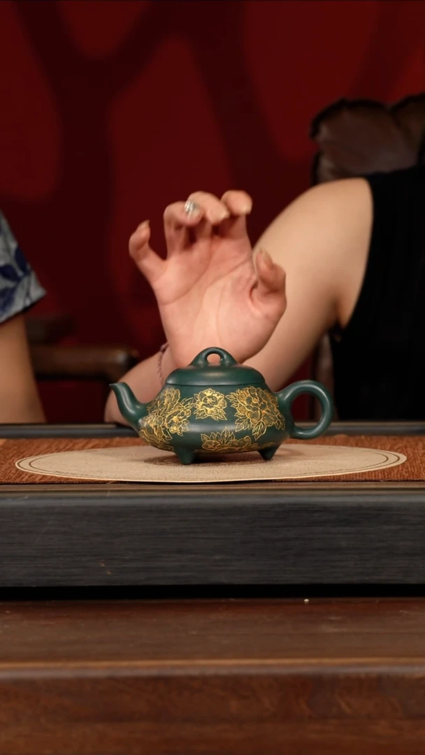 茶壶紫砂宜兴紫砂XY 绿泥 汉棠石瓢 200cc