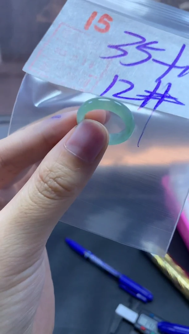 未镶嵌定制翡翠戒圈12#45毛货需精细抛光