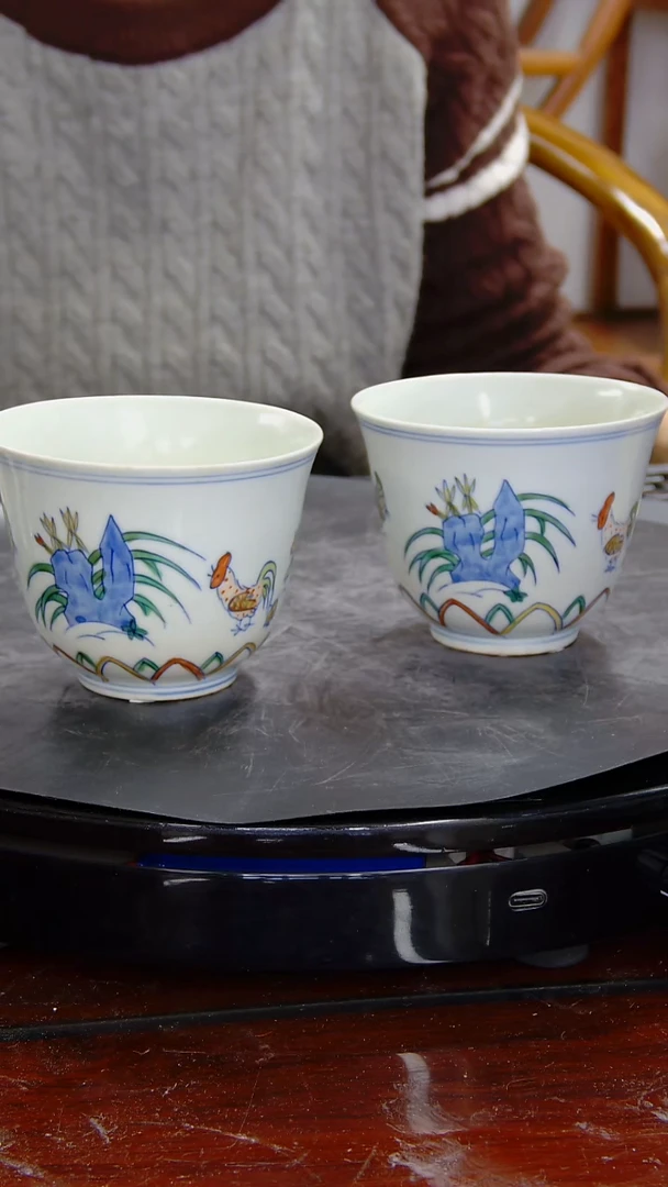 瓶斗彩鸡缸杯#1443#1444