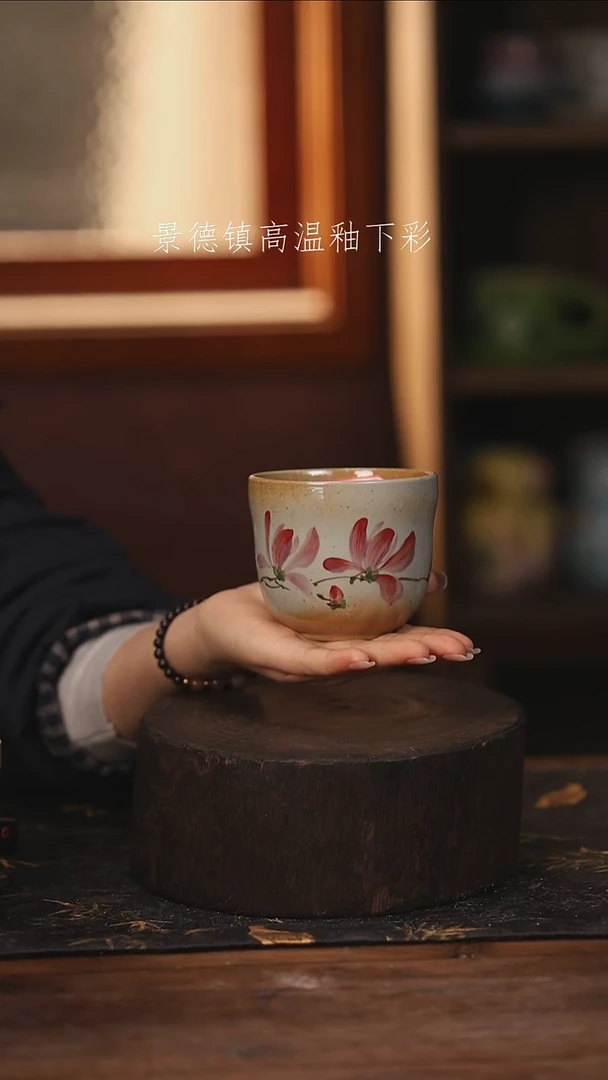 陶瓷景德镇高温釉下手绘陶瓷@L781@