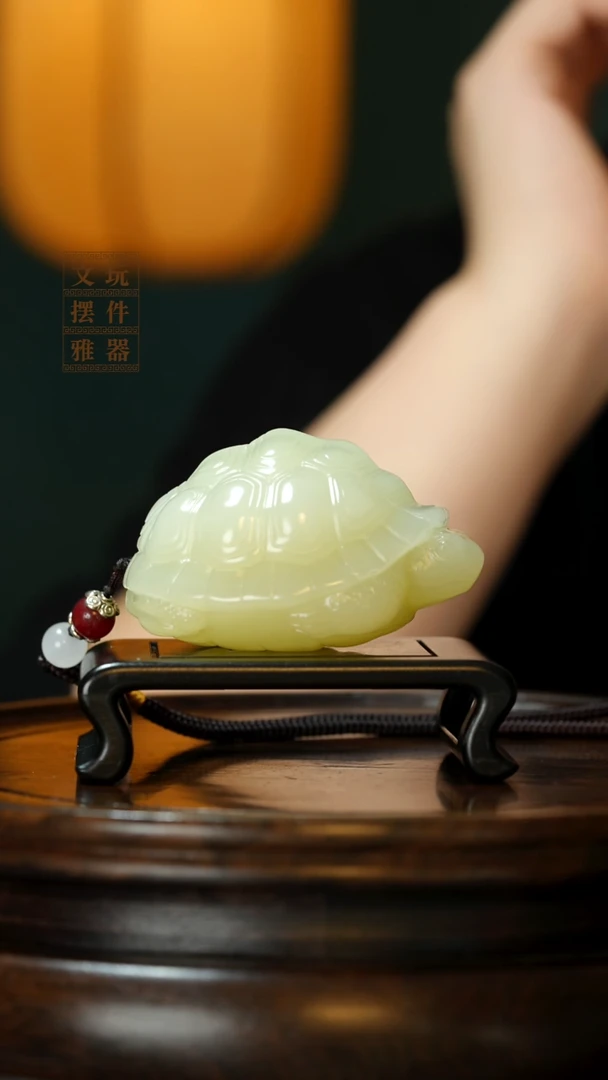 玉《长寿安康》手把件摆件