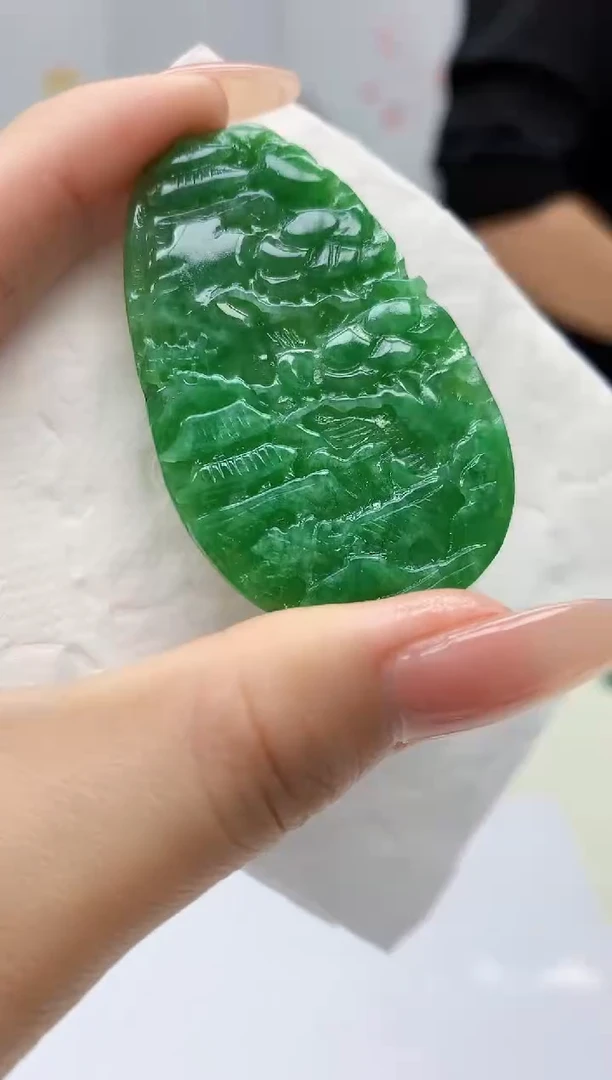 【闪购商品】定制翡翠未镶嵌5145jj-毛货挂件39