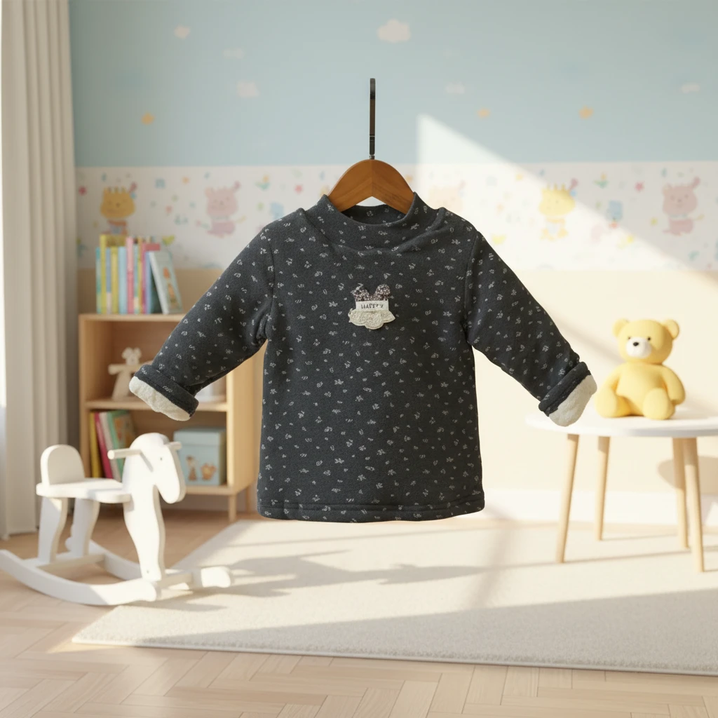 80020女童冬季贴布碎花加棉打底