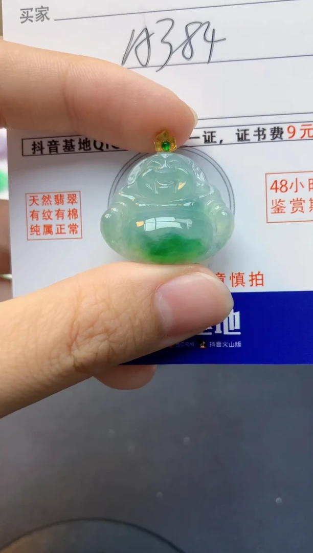 颈饰18K金镶嵌翡翠天然缅甸A货翡翠百元以上9元证书费自理