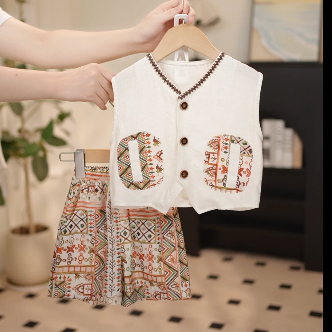 【清货】男童夏装波西米亚套装2025年新款民族风短裤两件套ML-266