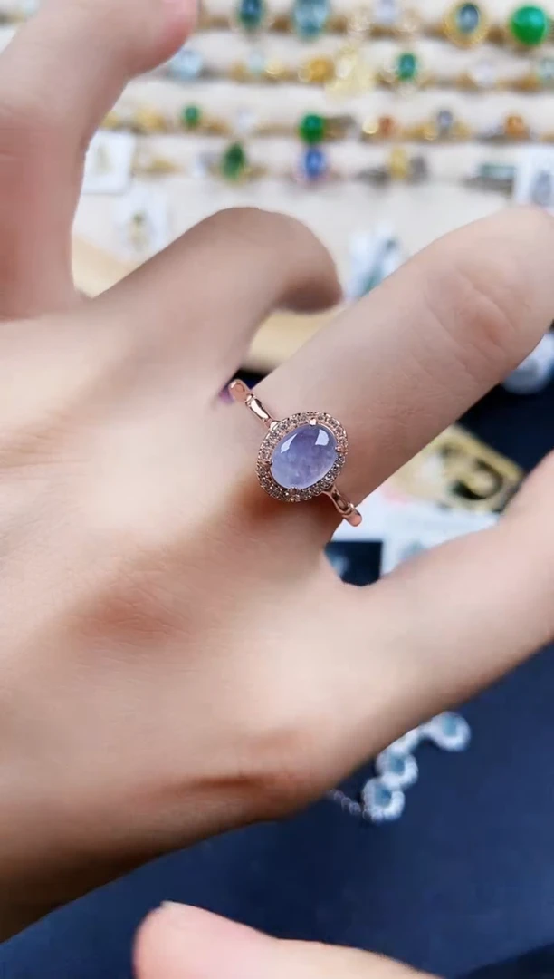 翡翠戒指银S925镶嵌416589