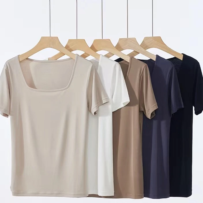 2940女士休闲百搭透气方领短袖