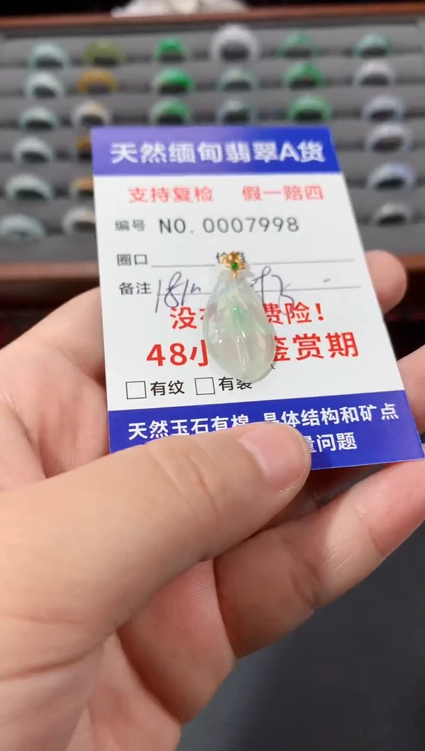 颈饰未镶嵌翡翠叶子