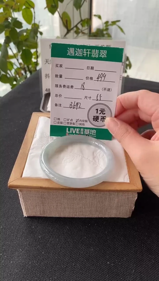 未镶嵌手镯翡翠55圈口 B692编码