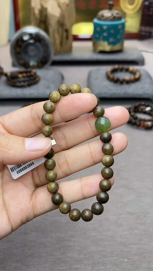 【闪购商品】沉香手串芽庄黄棋沉水老料06＋配饰单圈设计