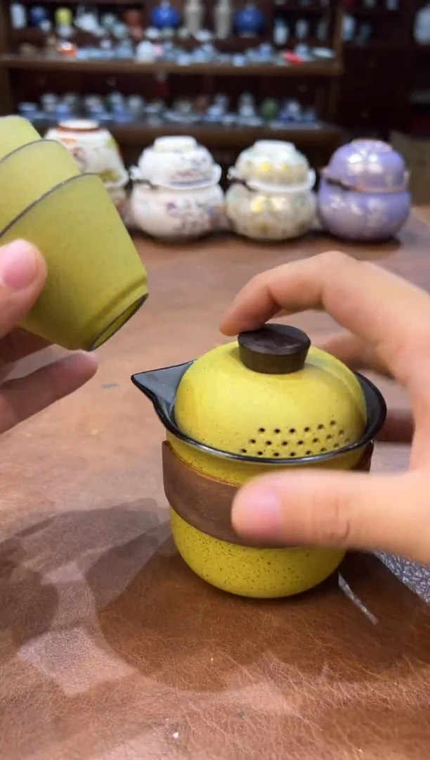 真的很便宜超好看会开片的旅行茶具