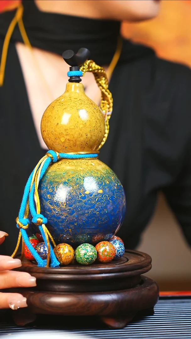 【闪购商品】JK049漆艺酒葫芦不包手串及旋转底座